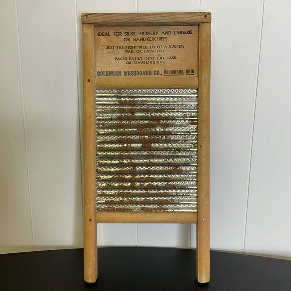 Vintage Dubl Handi 8-5/8in. x18in Metal Scrub Washboard Columbus Washboard - Picture 1 of 6